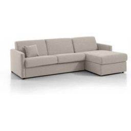 convertiblecenter METZ Canapé d'angle convertible 4 places - Tweed, Beige