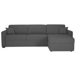 convertiblecenter MILANO - Canapé d'angle convertible 5 places - Tweed, Gris souris