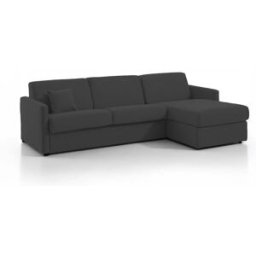 convertiblecenter METZ Canapé d'angle convertible 5 places - Tweed, Gris anthracite