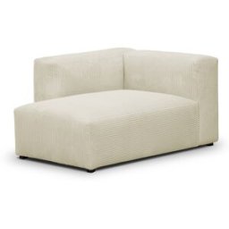 Méridienne d'angle à gauche modulable en velours côtelé beige - Modulo
