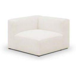 Chauffeuse d'angle à gauche modulable en tissu bouclette beige - Modulo