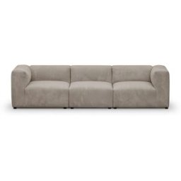 Canapé modulable 4 places en velours côtélé taupe - Modulo
