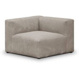 Chauffeuse d'angle à gauche modulable en velours côtelé taupe - Modulo
