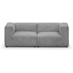 Canapé modulable 3 places en velours côtélé gris clair - Modulo