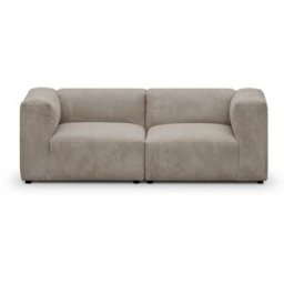 Canapé modulable 3 places en velours côtélé taupe - Modulo