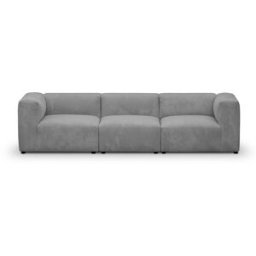 Canapé modulable 4 places en velours côtélé gris clair - Modulo
