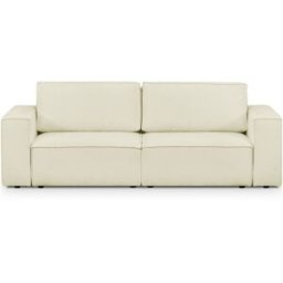 Canapé modulable 3 places en tissu bouclé beige - Harper Mod