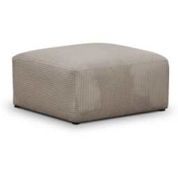 Pouf / repose-pieds modulable en velours côtelé taupe - Modulo