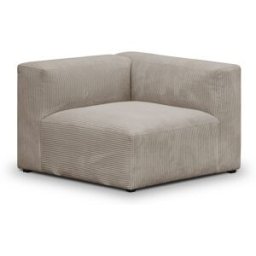 Chauffeuse d'angle à droite modulable en velours côtelé taupe - Modulo