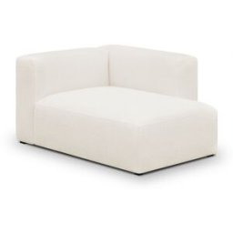 Méridienne d'angle à droite modulable en tissu bouclette beige - Modulo