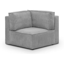 Module d'angle à gauche en velours côtelé gris clair - Harper Mod