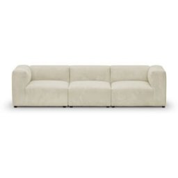 Canapé modulable 4 places en velours côtélé beige - Modulo