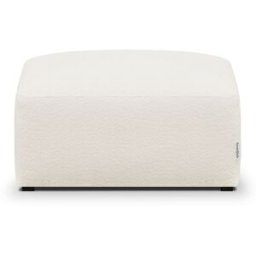 Pouf / repose-pieds modulable en tissu bouclette beige - Modulo