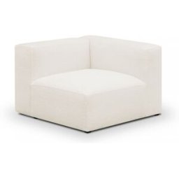 Chauffeuse d'angle à droite modulable en tissu bouclette beige - Modulo