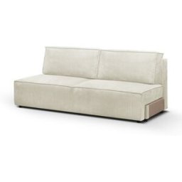 Module canapé convertible 2 places avec coffre de rangement en velours côtelé beige - Harper Mod