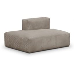 Module d'angle ouvert à gauche 2 places en velours côtelé taupe - Modulo