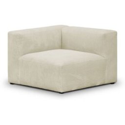 Chauffeuse d'angle à gauche modulable en velours côtelé beige - Modulo
