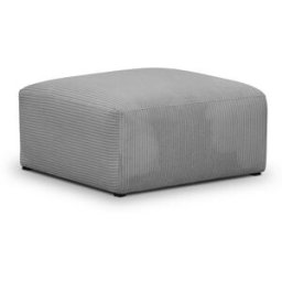 Pouf / repose-pieds modulable en velours côtelé gris clair - Modulo