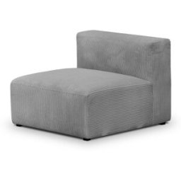 Chauffeuse sans accoudoirs modulable en velours côtelé gris clair - Modulo