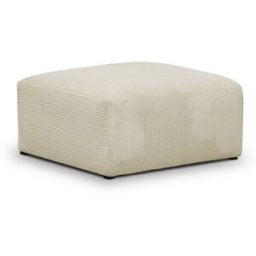 Pouf / repose-pieds modulable en velours côtelé beige - Modulo