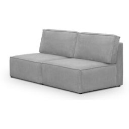 Module canapé 2 places en velours côtelé gris clair - Harper Mod