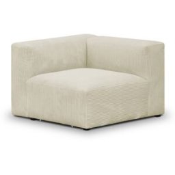 Module d'angle réversible en velours côtelé beige - Modulo