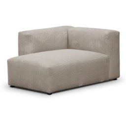 Méridienne d'angle à gauche modulable en velours côtelé taupe - Modulo