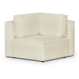 Module d'angle à droite en tissu bouclette beige - Harper Mod