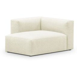 Méridienne d'angle à gauche modulable en tissu beige - Modulo