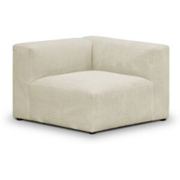 Chauffeuse d'angle à droite modulable en velours côtelé beige - Modulo
