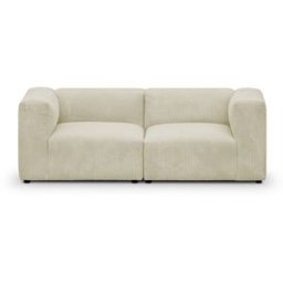 Canapé modulable 3 places en velours côtélé beige - Modulo