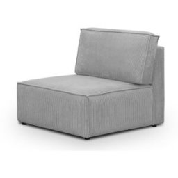 Chauffeuse modulable en velours côtelé gris clair - Harper Mod