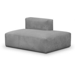 Module d'angle ouvert à droite 2 places en velours côtelé gris clair - Modulo