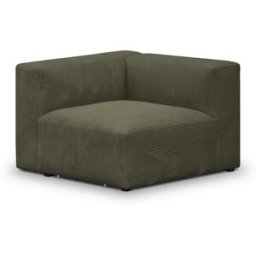 Module d'angle réversible en velours côtelé vert kaki - Modulo
