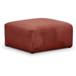 Pouf / repose-pieds modulable en velours côtelé rouille - Modulo