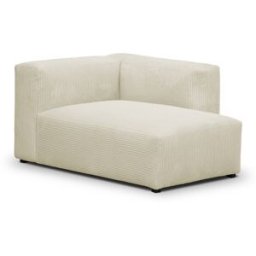 Méridienne d'angle à droite modulable en velours côtelé beige - Modulo