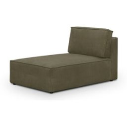 Méridienne modulable en velours côtelé vert kaki - Harper Mod