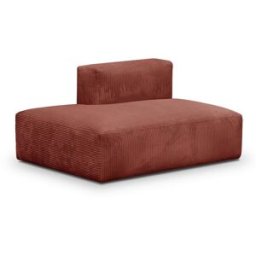 Module d'angle ouvert à gauche 2 places en velours côtelé rouille - Modulo