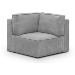 Module d'angle à droite en velours côtelé gris clair - Harper Mod