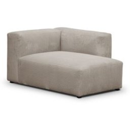 Méridienne d'angle à droite modulable en velours côtelé taupe - Modulo