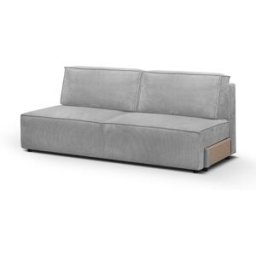 Module canapé convertible 2 places avec coffre de rangement en velours côtelé gris clair - Harper Mod