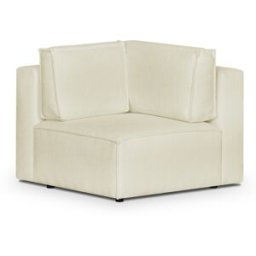Module d'angle à gauche en tissu bouclette beige - Harper Mod