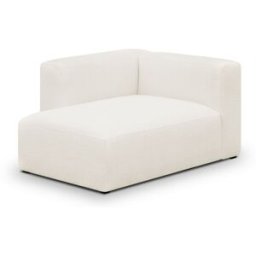 Méridienne d'angle à gauche modulable en tissu bouclette beige - Modulo