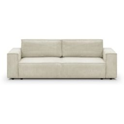 Canapé modulable 3 places en velours côtelé beige - Harper Mod