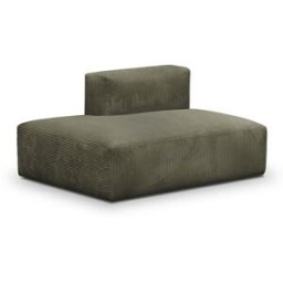 Module d'angle ouvert à gauche 2 places en velours côtelé vert kaki - Modulo
