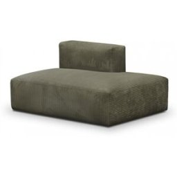Module d'angle ouvert à droite 2 places en velours côtelé vert kaki - Modulo