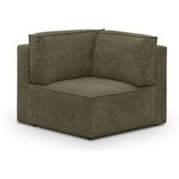 Module d'angle à droite en velours côtelé vert kaki - Harper Mod