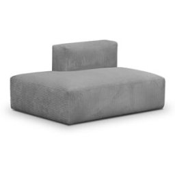 Module d'angle ouvert à gauche 2 places en velours côtelé gris clair - Modulo