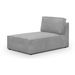Méridienne modulable en velours côtelé gris clair - Harper Mod