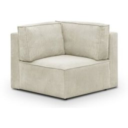 Module d'angle à gauche en velours côtelé beige - Harper Mod